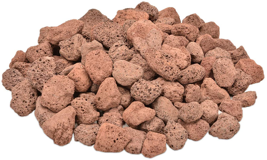 Rynx | Skyflame10LB Natural Lava Stones for Fireplaces, Fire Tables, Stoves, Garden Landscape Decoration, Indoor and Outdoor Use, 3/4~1 Inch, Red