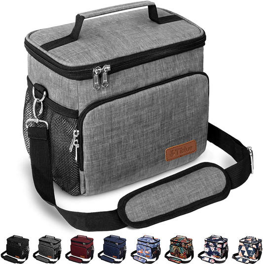 Rynx | Insulated Lunch Bag For Women/ Some - Reusable Lunch Box For Office Work School Picnic Beach - Leakproof Cooler Bag Freezable Lunch Bag With Adjustable Sling For Kids/Adults - Stone Grey