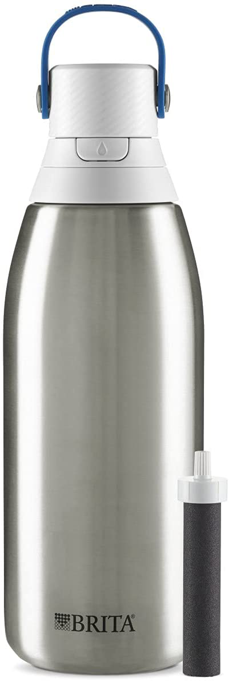 Rynx | Brita Stainless Steel Water Filter Bottle, Stainless Steel, 20 Ounce, 1 Piece