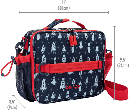 Rynx | Bentgo Kids Prints Lunch Box - Double Insulated, Durable, Waterproof Fabric With Internal And External Zippers And External Bottle Holder - Ideal For Kids Of All Ages (Tropical)