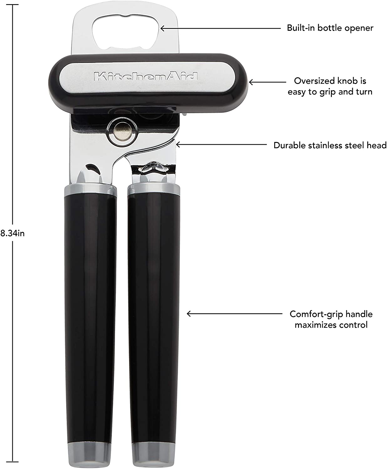 Rynx | KitchenAid Classic Multifunction Can Opener / Corkscrew, 8.34-Inch, Charcoal Gray