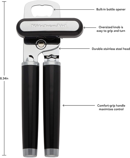 Rynx | KitchenAid Classic Multifunction Can Opener / Corkscrew, 8.34-Inch, Charcoal Gray