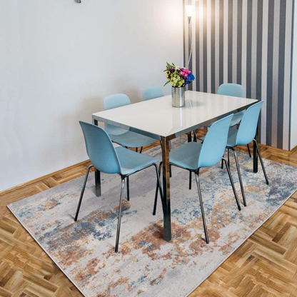 Rynx | Luxe Weavers Rugs – Victoria Modern Area Rugs with Abstract Patterns 9084 – Medium Pile Area Rug, Light Blue / 4 x 5