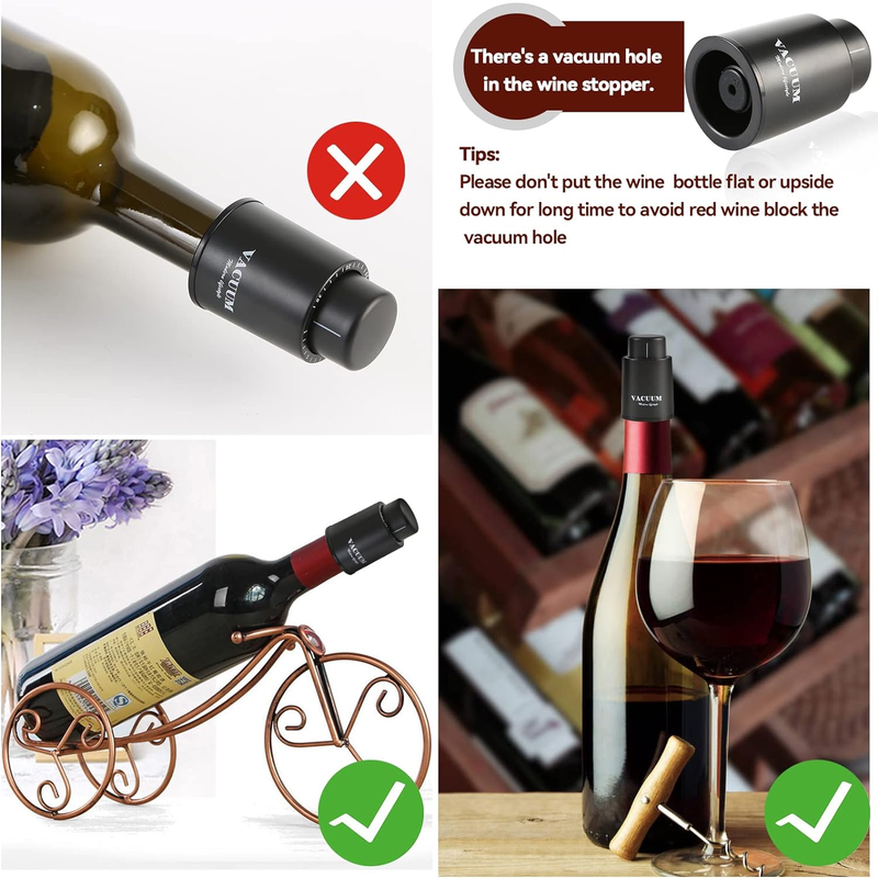 Rynx | Set of 2 wine bottle stoppers, genuine vacuum wine bottle stoppers - reusable