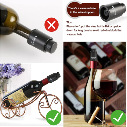 Rynx | Set of 2 wine bottle stoppers, genuine vacuum wine bottle stoppers - reusable