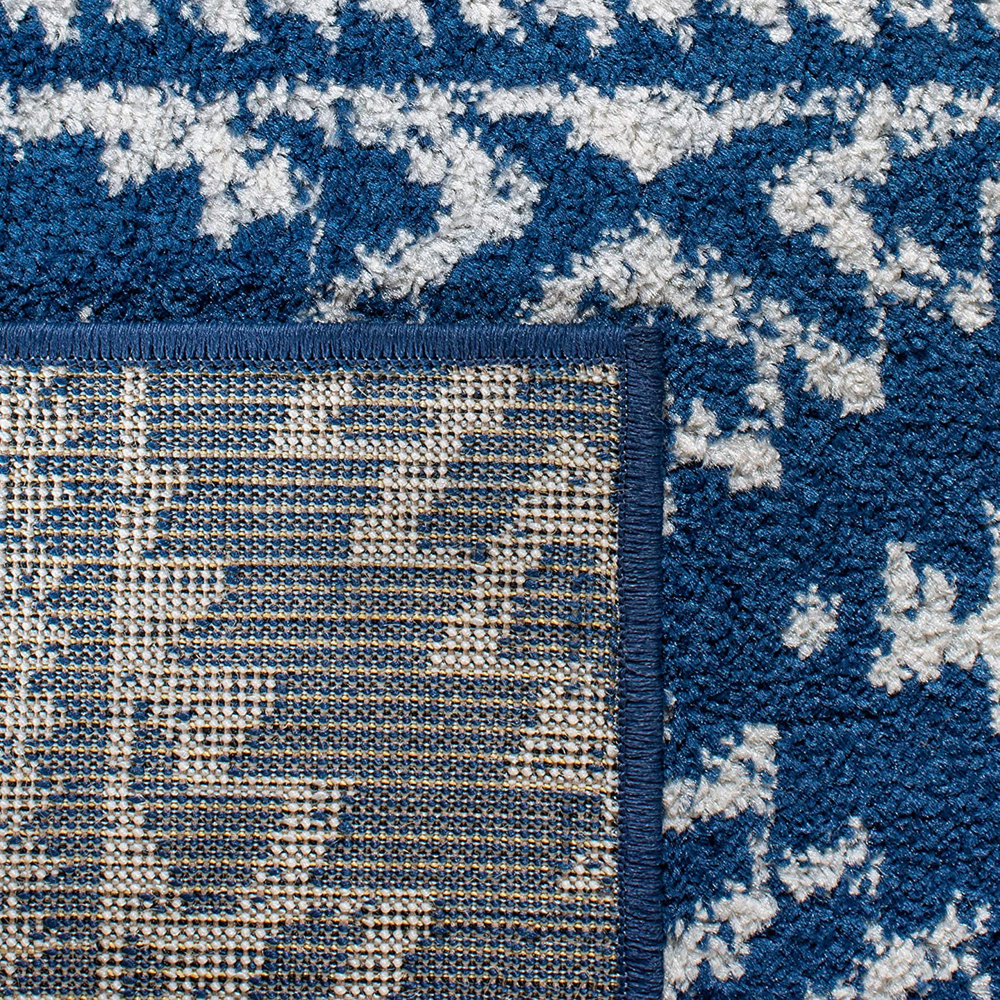 Rynx | Safavieh Tulum Collection TUL272D Moroccan Boho Tribal Non-Shedding Stain Resistant Living Room Bedroom Runner, 2' x 13', Ivory / Navy Blue