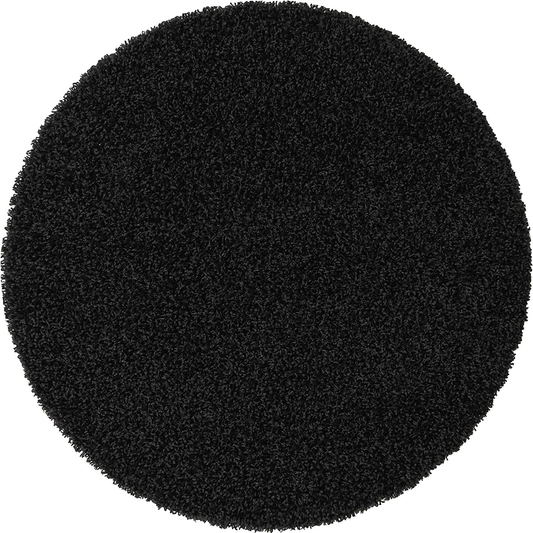 Rynx | Unique Loom Solo Solid Shag Collection Area Modern Plush Rug Luxurious & Soft, 4', Jet Black