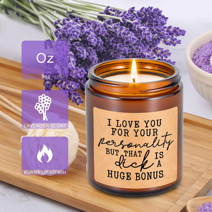 Rynx | LEADO Lavender Scented Candle - Fun Gifts for Men, Gifts for Him - Gifts for Spouse, Boyfriend Gifts - Cheeky Anniversary, Christmas Gifts, Birthday Gifts for Men, Husbands, Boyfriends, Fiancés, Friends