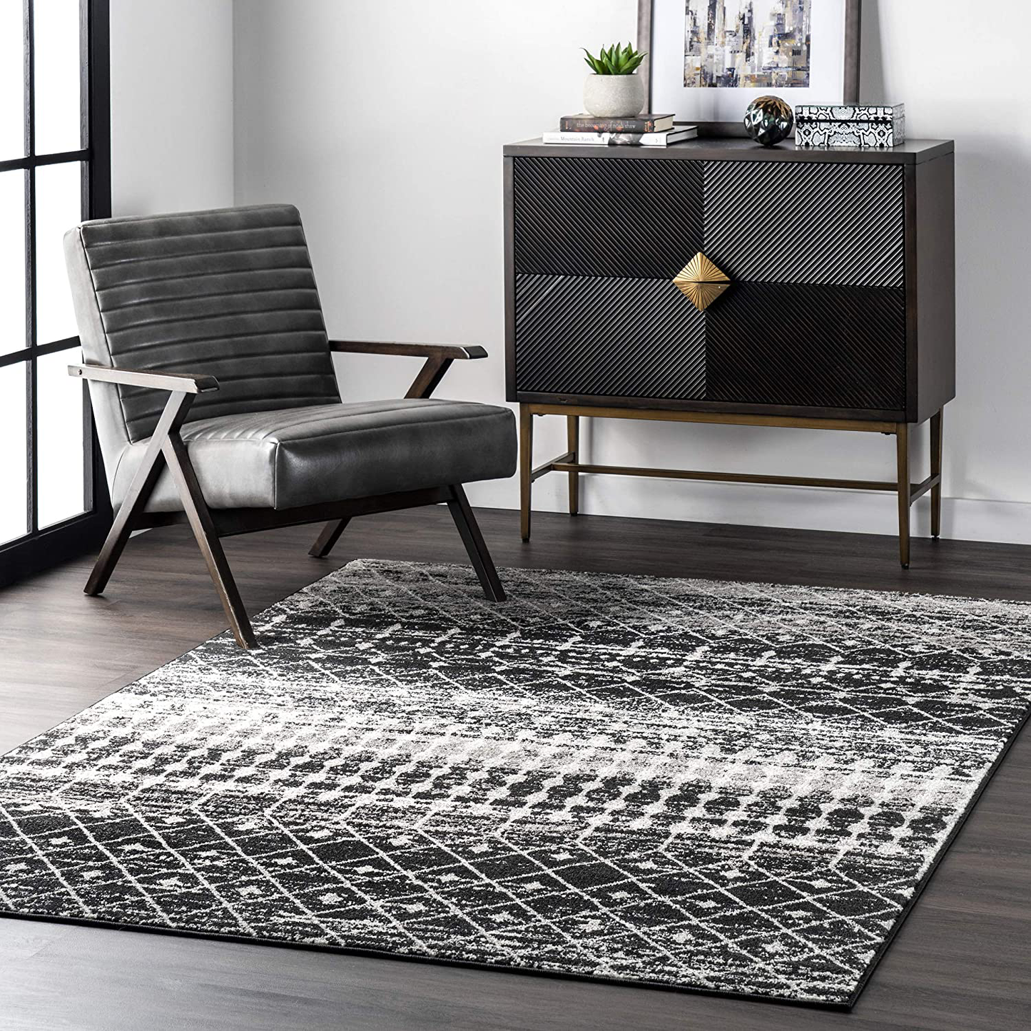 Rynx | Nuloom Moroccan Blythe Runner Rug, 2' 8" X 8', Black