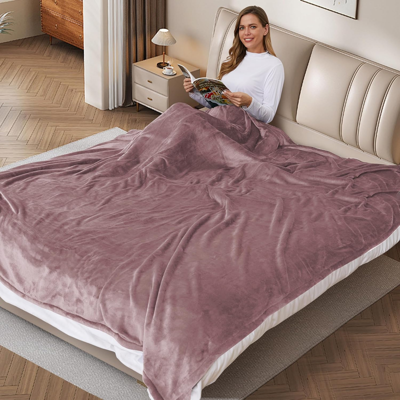Rynx | Heated electric throw blanket, cozy flannel heating blanket with 4 heat settings