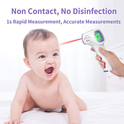 Rynx | FiGoal Non-Contact IR Digital Infrared Thermometer Ear Forehead Thermometer and Object Function with Fever Alarm and Memory Function Baby and Adult