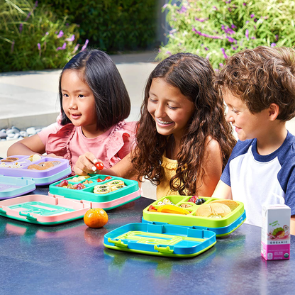 Rynx | Bentgo Kids Prints (Space Rockets) - Leak-Proof, 5-Piece Bento-Style Preschool Lunchbox - Ideal Portion Sizes for Ages 3 to 7 - BPA-Free and Food-Safe Materials