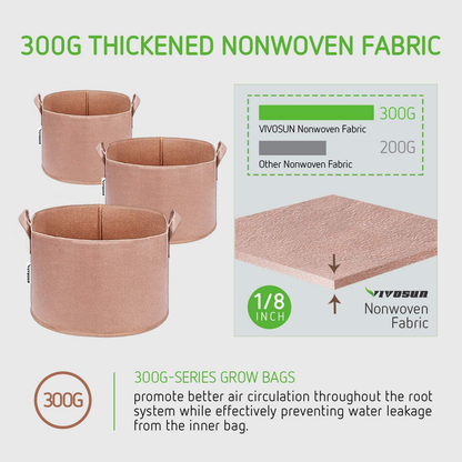Rynx | Heavy Duty Thickened Non-woven Fabric Pots Grow Bags with Strap Handles