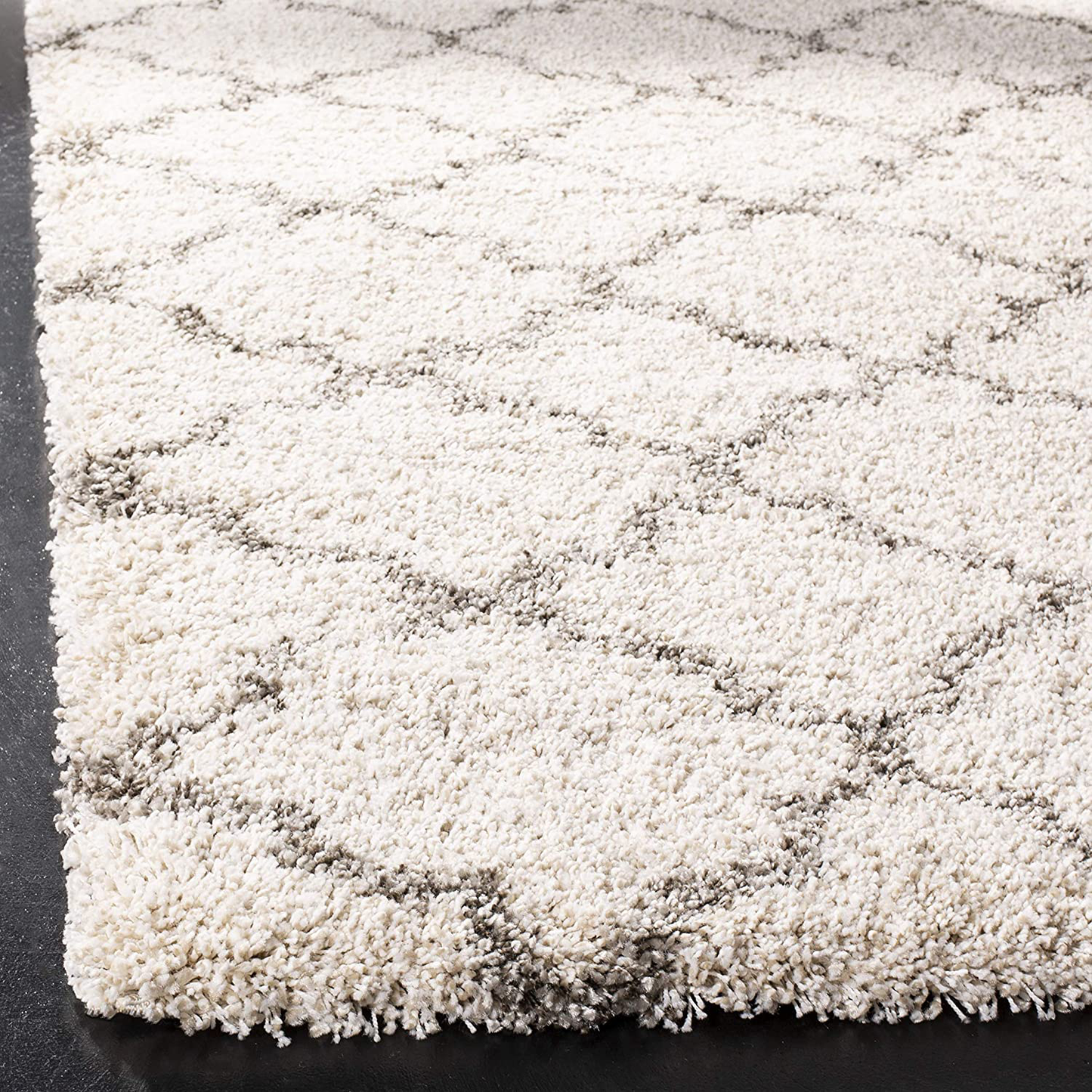 Rynx | Safavieh Hudson Shag Collection Sgh282l Morocco Trellis Non-Shedding Living Room Bedroom Dining Room Hallway Plush 2-Inch Thick Accent Mat, 2'3" X 3'9", Slate Blue / Ivory
