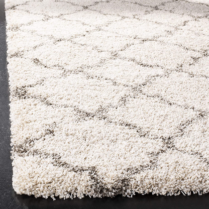 Rynx | Safavieh Hudson Shag Collection Sgh282l Morocco Trellis Non-Shedding Living Room Bedroom Dining Room Hallway Plush 2-Inch Thick Accent Mat, 2'3" X 3'9", Slate Blue / Ivory