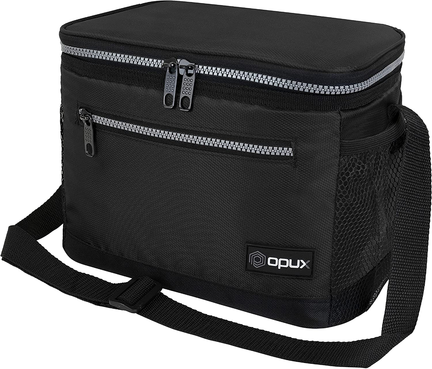 Rynx | Opux Insulated Lunch Box For Men Women, Leak-Proof Thermal Lunch Bag For Work, Reusable Lunch Cooler Tote, Soft School Lunch Bucket For Kids With Shoulder Strap, Pockets, 14 Cans, 8l, Black