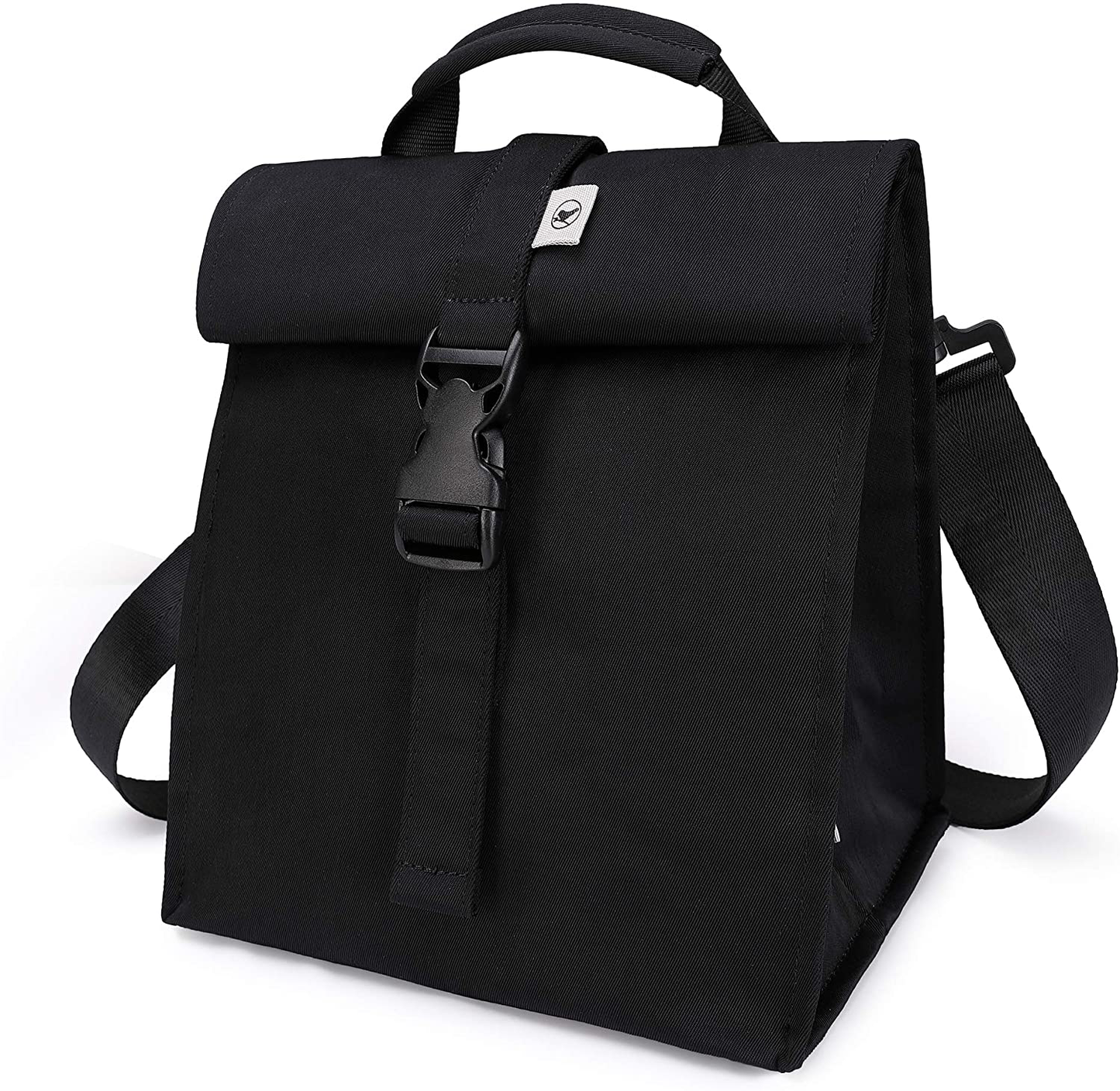Rynx | Sunny Bird Insulated Lunch Bag Rolltop Lunch Box For Women, Men, Adults And Teenagers (Black)