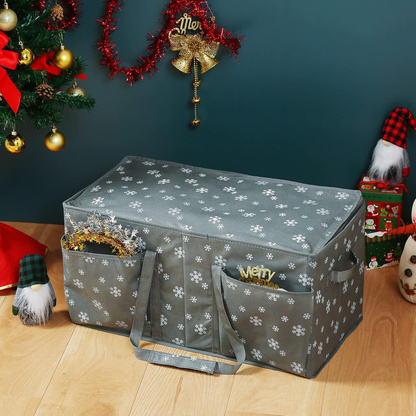 Rynx | Large Christmas ornament storage container box with zipper closure