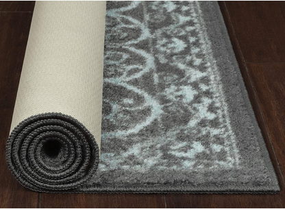 Rynx | Maples Rugs Pelham Vintage Runner Rug Non Slip Washable Hallway Entry Carpet [Made in USA], 2 x 6, Light Spa