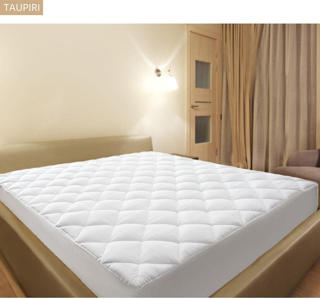 Rynx | Taupiri Twin XL Quilted Mattress Pad Cover with Deep Pocket (8"-21"), Cooling Soft Pillowtop Mattress Cover, White