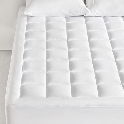 Rynx | SONIVE quilted mattress protector soft fluffy pillow top mattress cover down alternative fill topper stretches up to 21 inches deep pocket (White, Twin XL)
