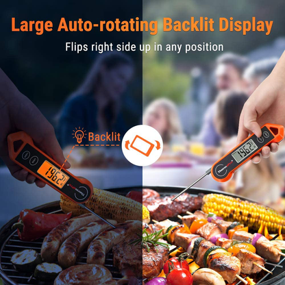Rynx | ThermoPro TP19H Waterproof Digital Meat Thermometer for Grilling with Ambidextrous Backlit and Motion Sensing Kitchen Cooking Thermometer for BBQ Grill Smoker Oil Fried Candy Thermometer