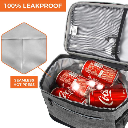 Rynx | Opux Insulated Lunch Box For Men Women, Leakproof Thermal Lunch Bag For Work, Reusable Lunch Cooler Tote, Soft School Lunch Bucket For Kids With Shoulder Strap, Pockets, 14 Cans, 8l, Heather Grey
