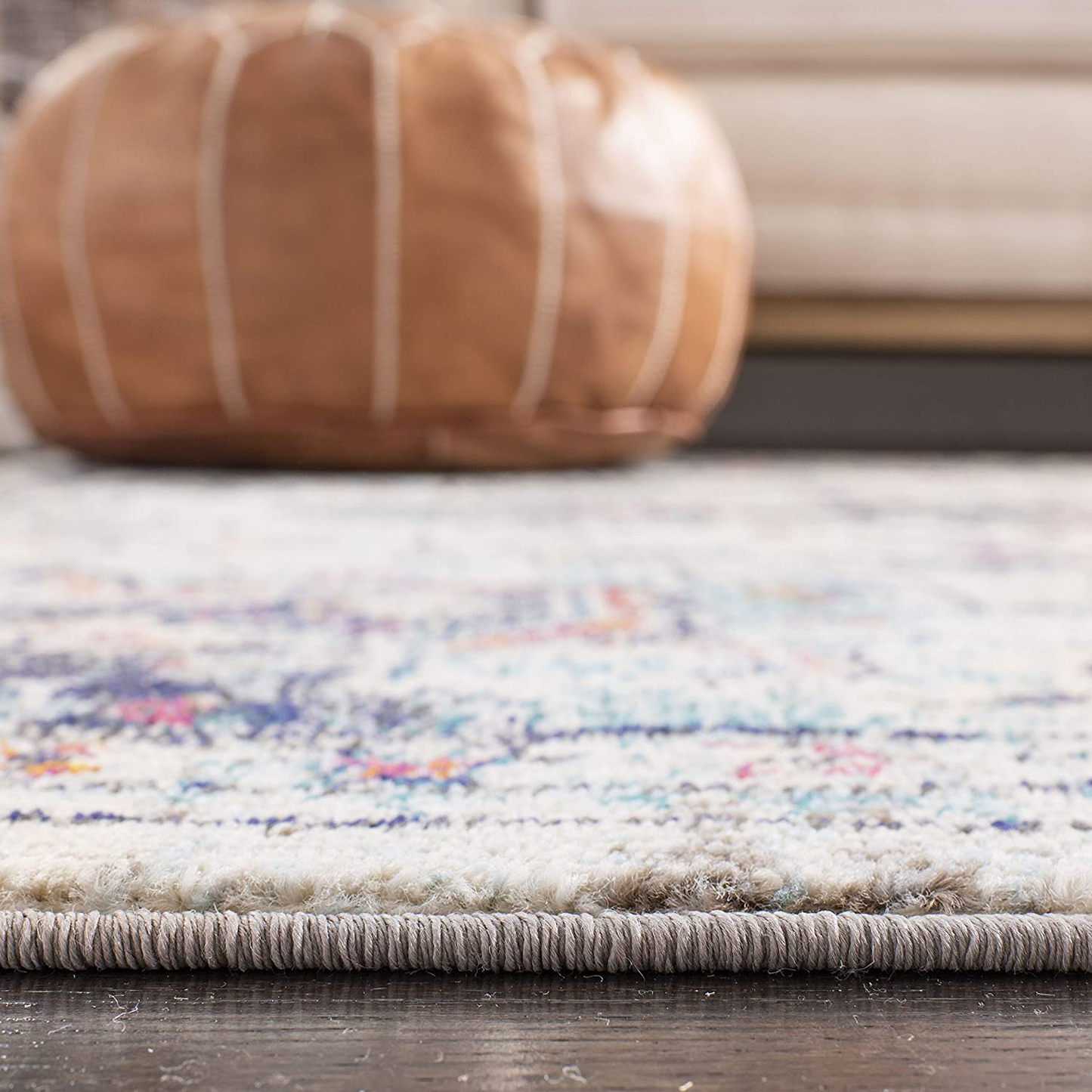 Rynx | Safavieh Madison Collection Mad473a Boho Chic Medallion Distressed Non-Shedding Stain Resistant Living Room Bedroom Accent Rug, 2'2" X 4', Fuchsia / Blue