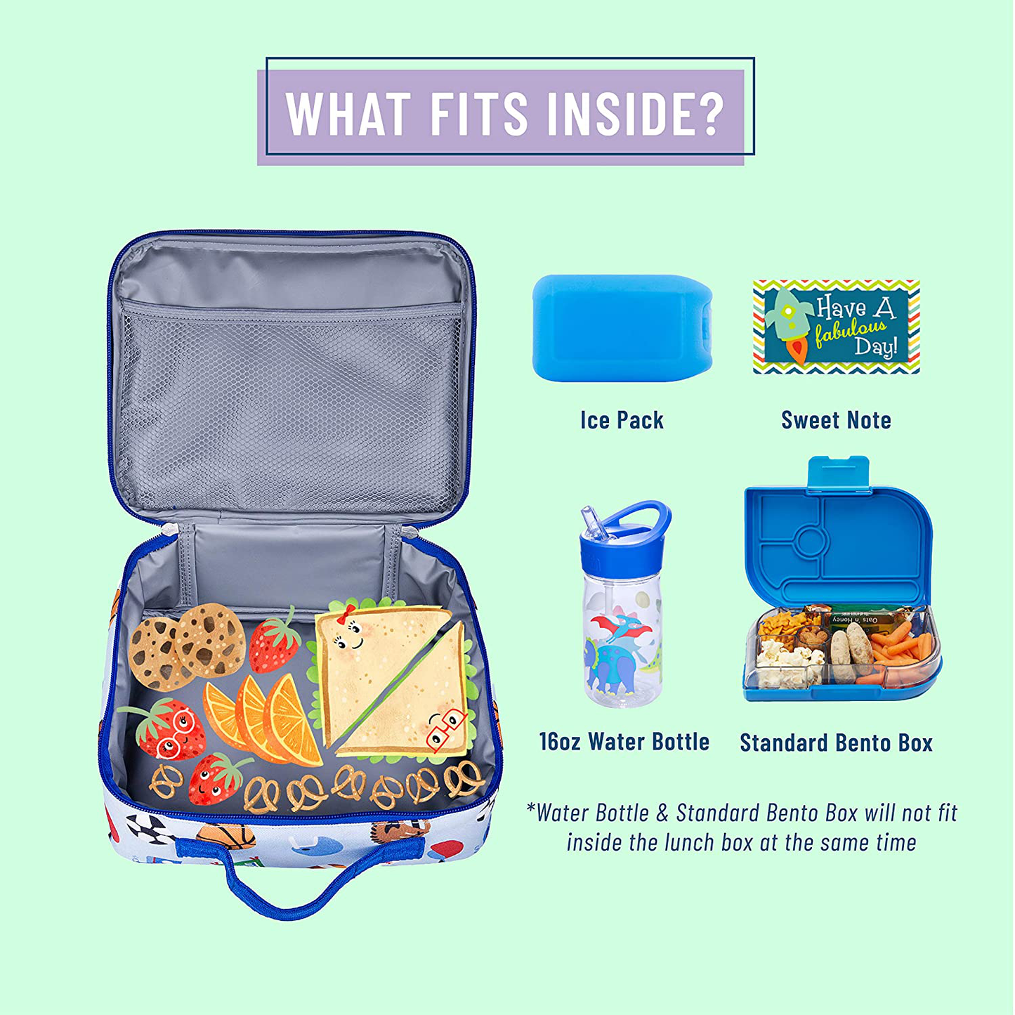Rynx | Wildkin Kids Insulated Lunch Box Bag for Boys and Girls, Perfect Size for Packing Hot or Cold Snacks for School and Travel, Mom's Choice Award Winner, BPA-free, Olive Kids (Sharks)