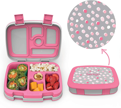 Rynx | Bentgo Kids Prints (Space Rockets) - Leak-Proof, 5-Piece Bento-Style Preschool Lunchbox - Ideal Portion Sizes for Ages 3 to 7 - BPA-Free and Food-Safe Materials