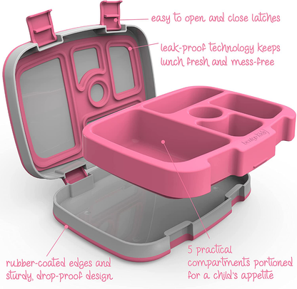 Rynx | Bentgo Kids Prints (Space Rockets) - Leak-Proof, 5-Piece Bento-Style Preschool Lunchbox - Ideal Portion Sizes for Ages 3 to 7 - BPA-Free and Food-Safe Materials