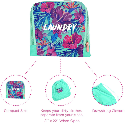 Rynx | MIAMICA Travel Laundry Bag, Hibiscus, Laundry
