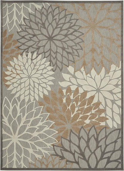 Rynx | Nourison Aloha Indoor/Outdoor Flowered Turquoise Multicolored 3'6" x 5'6" Area Rug, (4' x 6')