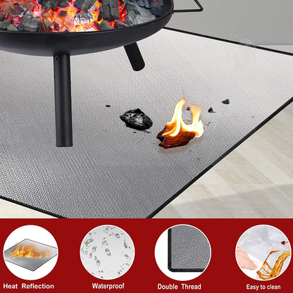 Rynx | 36" Diameter Round Fireproof Mat Fire Pit Mat, DocSafe 3 Layer Fire Pad for Patio, Terrace, Grass, Lawn, Heat Protector, Fire Resistant Mat for Outdoors, Fire Pit Accessories, Easy to Clean