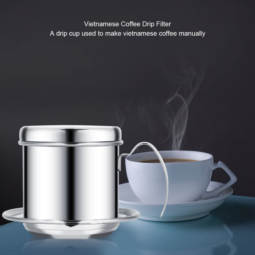 Rynx | Stainless Steel Drip Coffee Filter Holder Vietnamese Style Drip Coffee Pot Infuser Ideal for On the Go/Home (Gold)