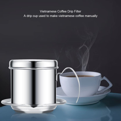 Rynx | Stainless Steel Drip Coffee Filter Holder Vietnamese Style Drip Coffee Pot Infuser Ideal for On the Go/Home (Gold)