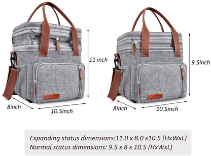 Rynx | Insulated Lunch Bags For Women Men Large Lunch Box Leakproof Soft Cooler Tote Bag Miycoo (Gray,20l)