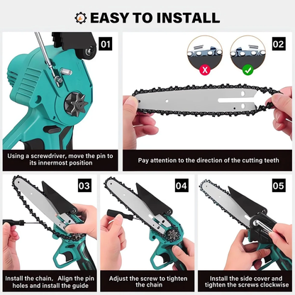 Rynx | Electric Chain Winch Wireless Chainsaw with 2 Large Capacity Batteries, Gardening Tools for Tree Trimming Shrub Pruning