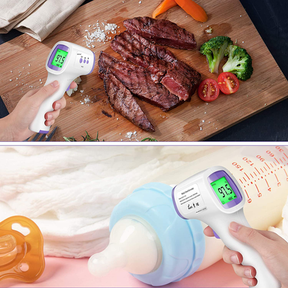 Rynx | FiGoal Non-Contact IR Digital Infrared Thermometer Ear Forehead Thermometer and Object Function with Fever Alarm and Memory Function Baby and Adult