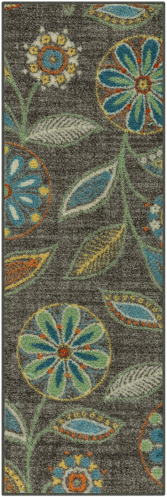 Rynx | Maples Rugs Reggie Floral Runner Rug Non Slip Washable Hallway Entry Carpet [Made In Usa], 1'8 X 5, Multi
