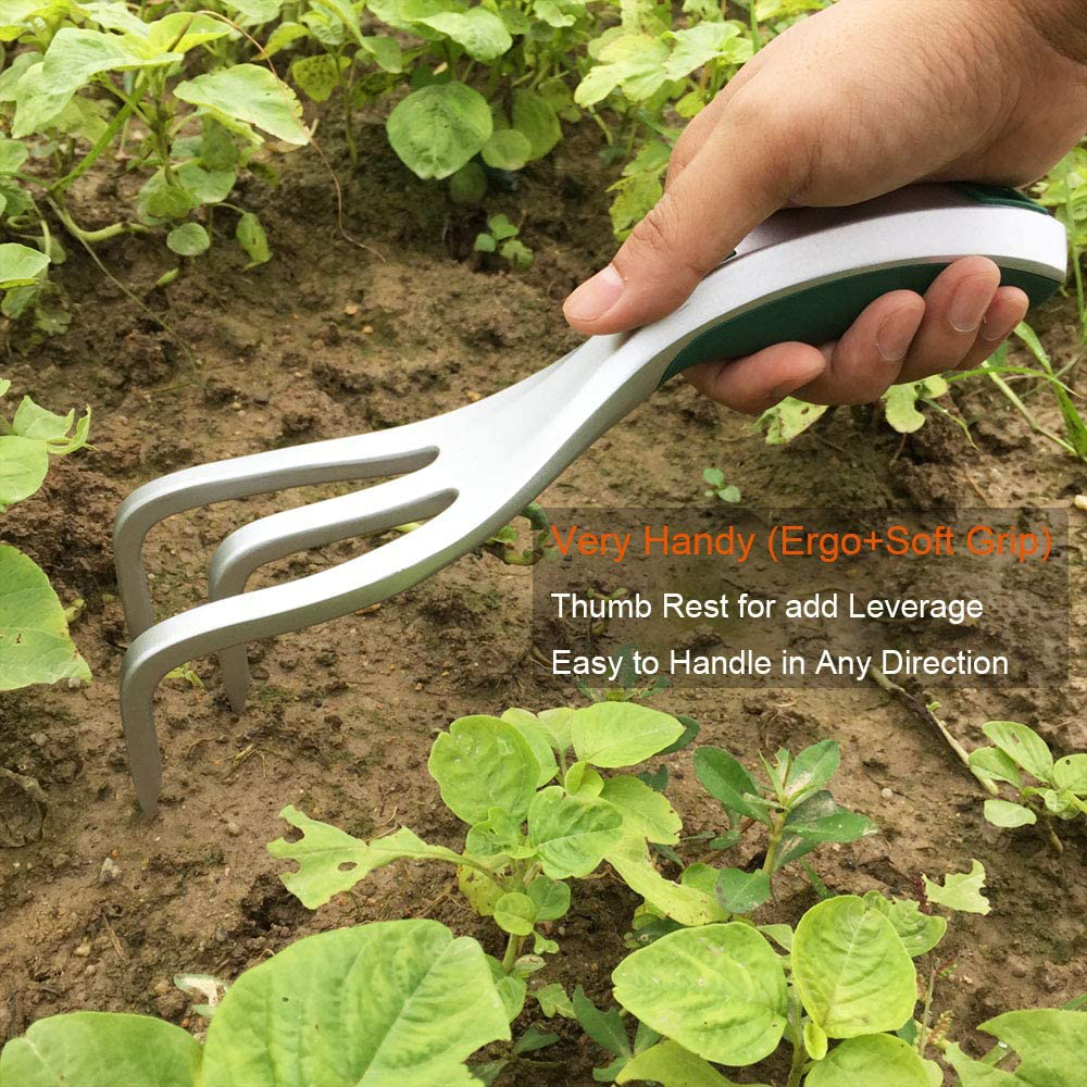 Rynx | CFCT Garden Hand Cultivator, My Hand Rake with Broad Sturdy Claw, Scratch Tool for Weeding, Aerating, Cultivating, Aluminum Light Weight, Bend Proof Ergonomic Design