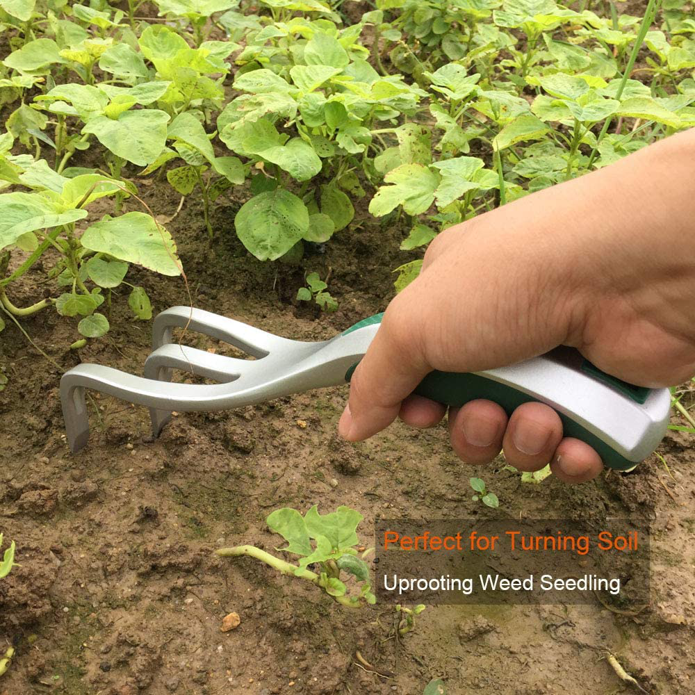 Rynx | CFCT Garden Hand Cultivator, My Hand Rake with Broad Sturdy Claw, Scratch Tool for Weeding, Aerating, Cultivating, Aluminum Light Weight, Bend Proof Ergonomic Design