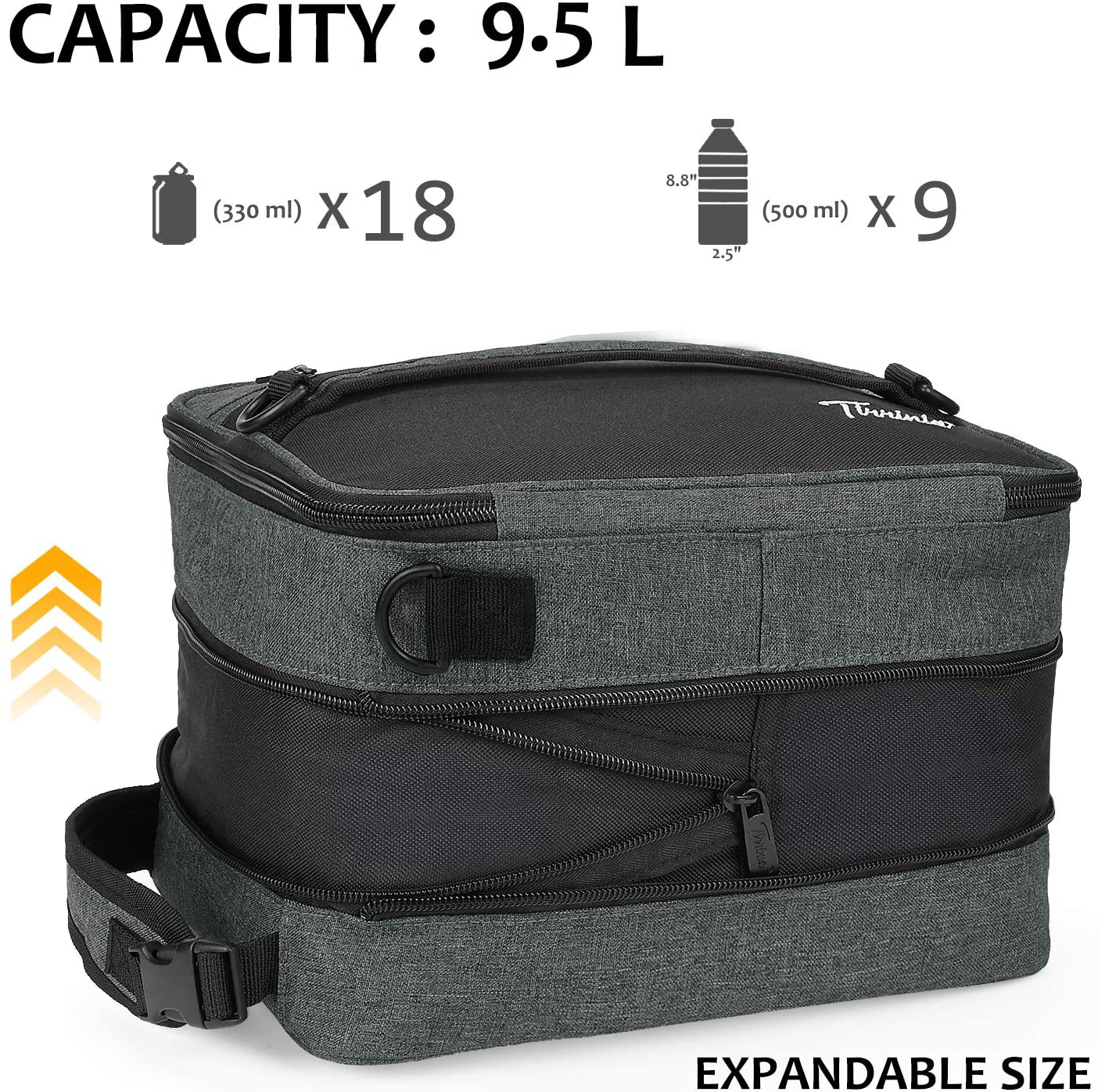 Rynx | Expandable Insulated Lunch Bag, Leak-Proof Flat Lunch Cooler Tote with Shoulder Strap for Men and Women, Suitable for Work and Office by Tirrinia, Purple