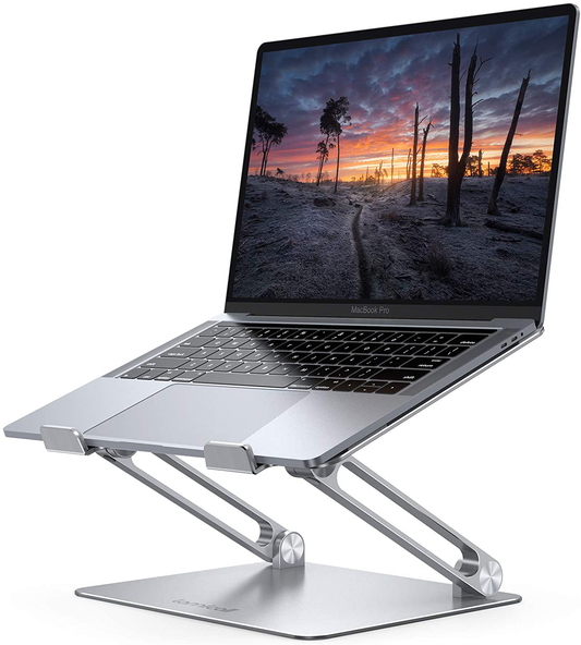 Rynx | Lamicall Laptop Stand Riser Portable - Foldable Height Adjustable Ergonomic Computer Notebook Stand Holder Lift For Desk, Compatible With Macbook Air Pro, Dell Xps, Hp (10-17'') - Silver