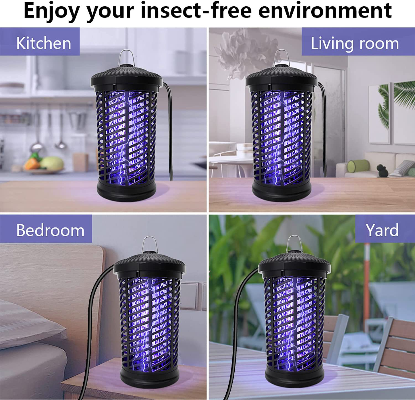 Rynx | Electric Insect Killer, Mosquito Killer Outdoor/Indoor, 4200V Waterproof Fly Insect Trap Repellent, Mosquito Killer for Home, Patio, Backyard