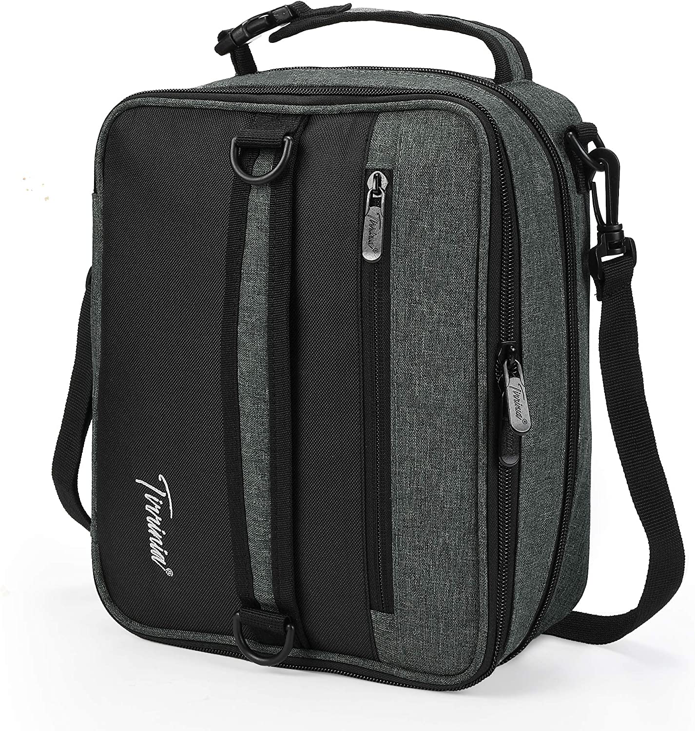 Rynx | Expandable Insulated Lunch Bag, Leak-Proof Flat Lunch Cooler Tote with Shoulder Strap for Men and Women, Suitable for Work and Office by Tirrinia, Purple