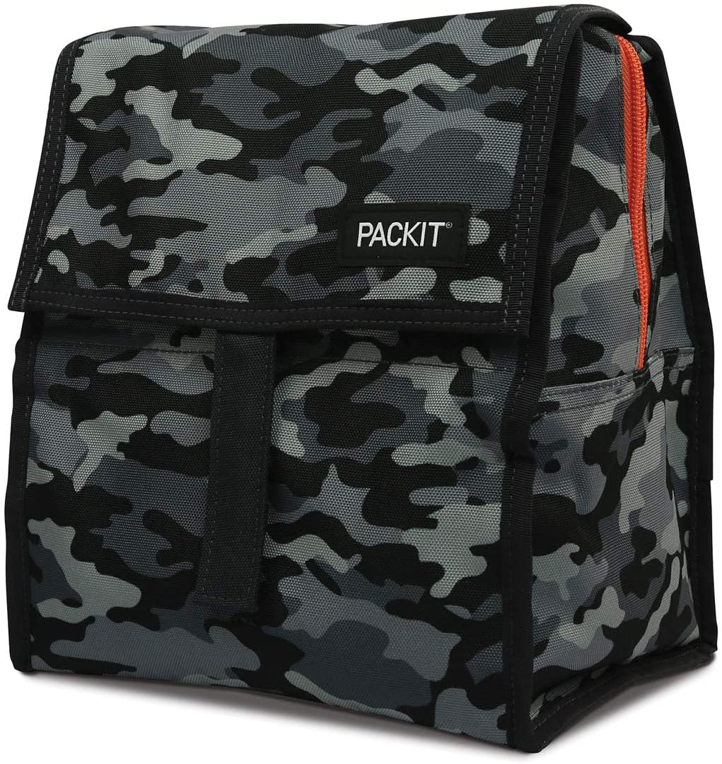 Rynx | Packit Freeze-Friendly Lunch Bag With Zipper, Coal Camo