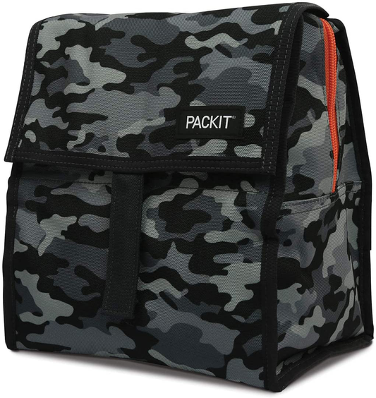 Rynx | Packit Freeze-Friendly Lunch Bag With Zipper, Coal Camo