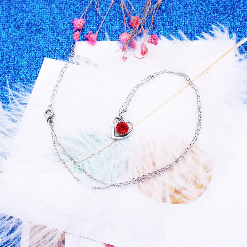 Rynx | Women's Stainless Steel Birthstone Heart Necklace