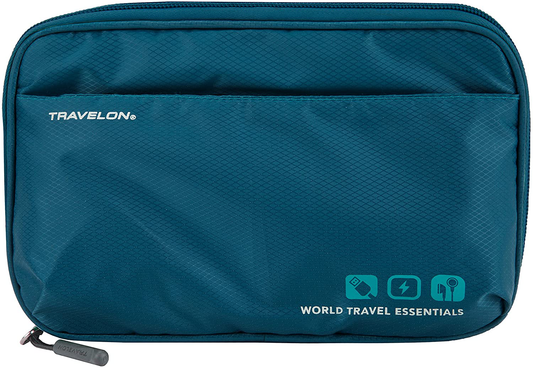 Rynx | Travelon World Travel Essentials Tech Organizer, Peacock Teal, One Size
